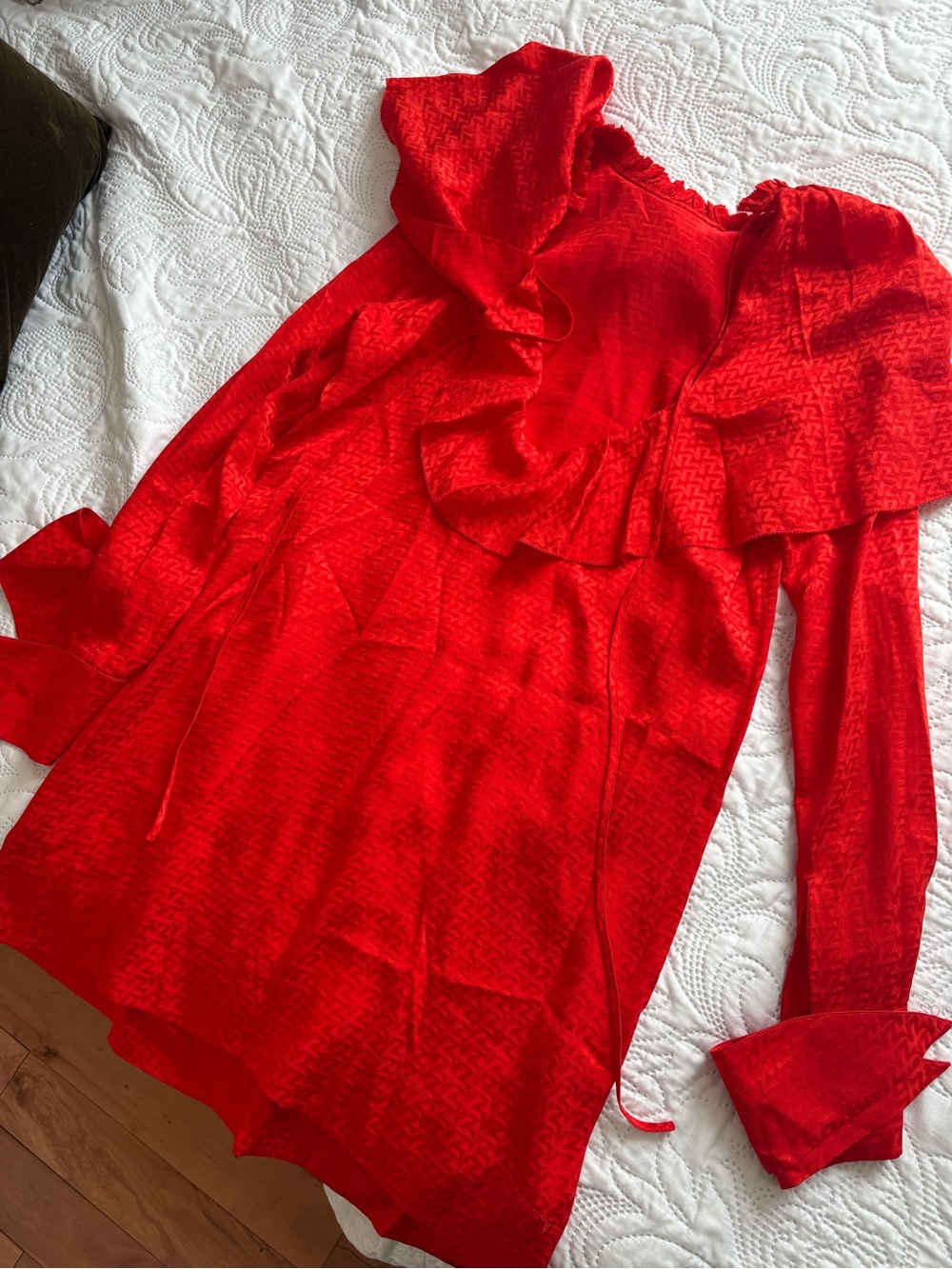 Zadig & Voltaire Red Mini Dress with Ruffle Details